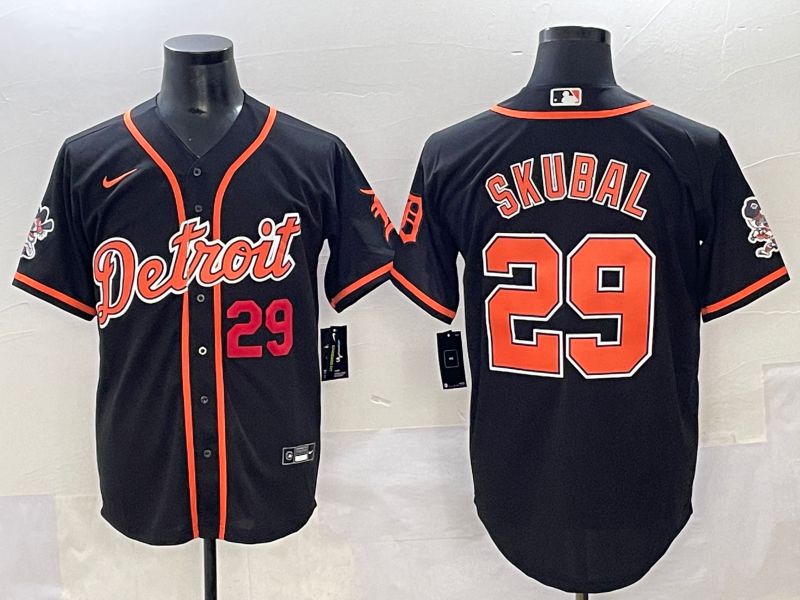 Men 2025 Detroit Tigers #29 Skubal Black Joint Name Nike MLB Jersey style 5->detroit tigers->MLB Jersey